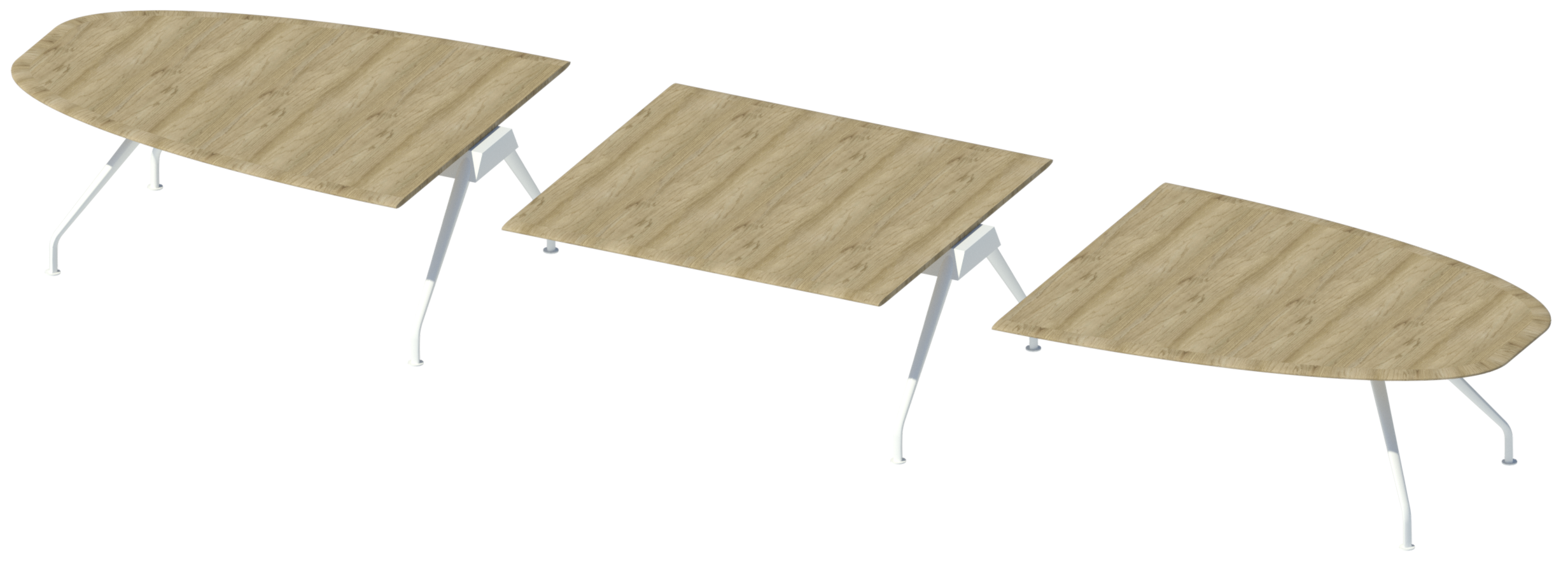 Revit render of Individual Starting, Middle and Finishing segments for the modular table.